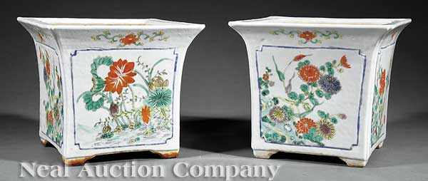 Appraisal: A Pair of Chinese Famille Verte Porcelain Jardini res th