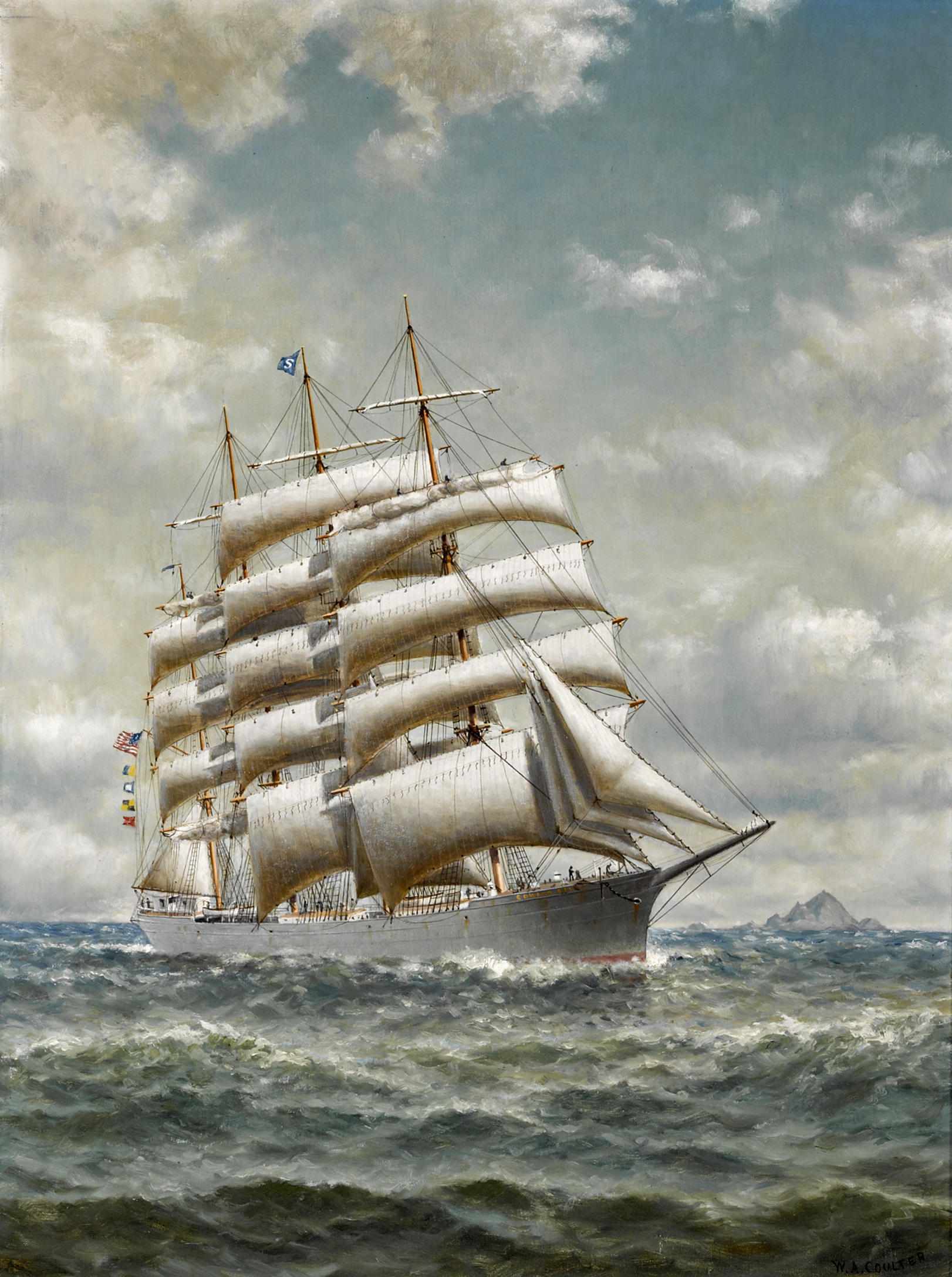 Appraisal: William Alexander Coulter - The four-masted bark Edward Sewall with