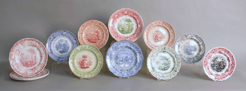 Appraisal: Twelve Staffordshire plates th c smallest is dia largest is