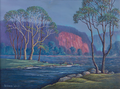 Appraisal: Vernon Wood American - Two paintings Delaware River at the