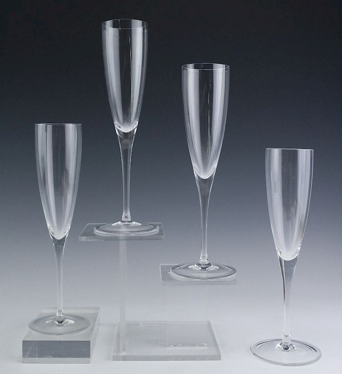 Appraisal: Tiffany Co Classic Y Crystal Champagne Flutes Lot of four