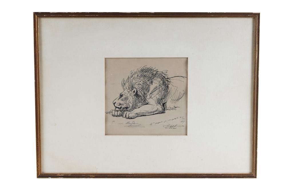 Appraisal: EVERT LOUIS VAN MUYDEN RECLINING LION dated signed in pencil