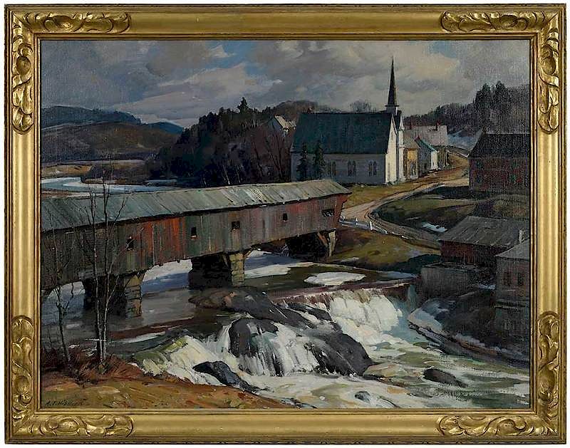 Appraisal: Aldro T Hibbard Massachusetts Vermont - Bridge at Bath New