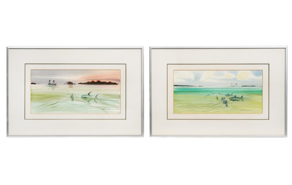 Appraisal: MILLARD WELLS WATERCOLORS WELLS STUDIO GALLERYMillard Wells American - 'Permit