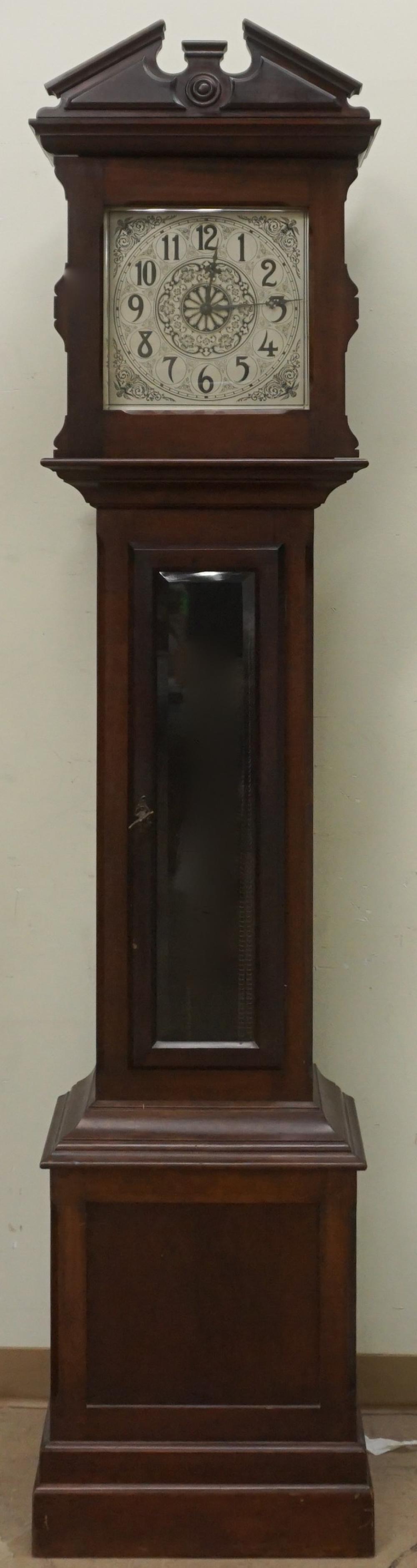 Appraisal: FEDERAL STYLE STAINED WALNUT TALL-CASE CLOCK H IN CM Federal