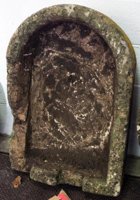 Appraisal: An irregular D-shaped stone trough cm x cm