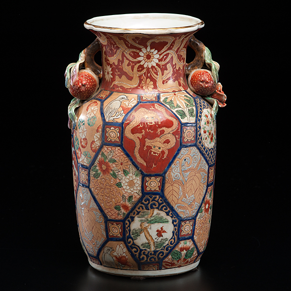 Appraisal: Chinese Republic period A porcelain toned vase with fruit handles