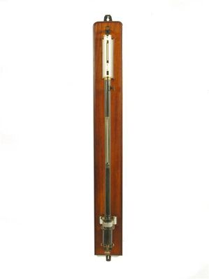 Appraisal: A Victorian marine stick barometer the silvered dial inscribed 'J