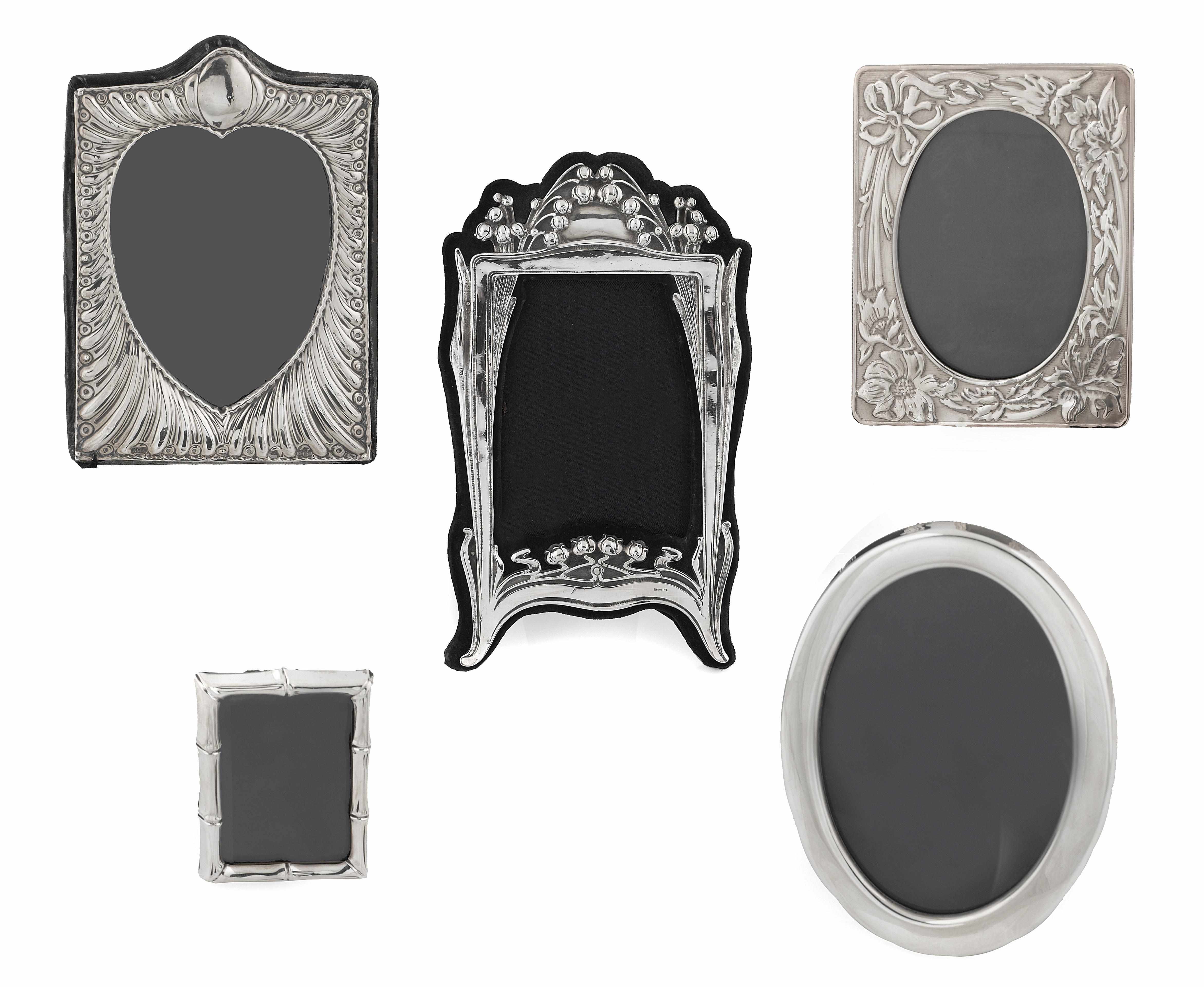 Appraisal: A group of twelve sterling silver table top picture frames