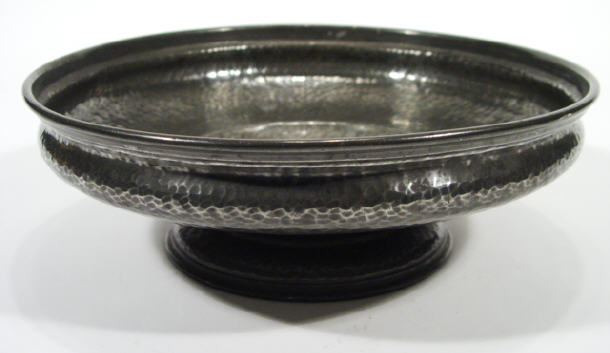 Appraisal: Libertys Tudric hammered pewter fruit bowl factory marks and numbers