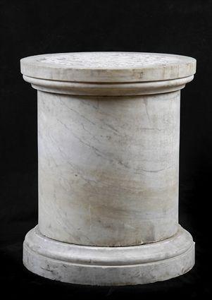 Appraisal: LARGE CARRARA MARBLE PEDESTAL in high x in diameter Christie's