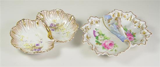 Appraisal: Two KPM Serving Dishes One double leaf serving dish with