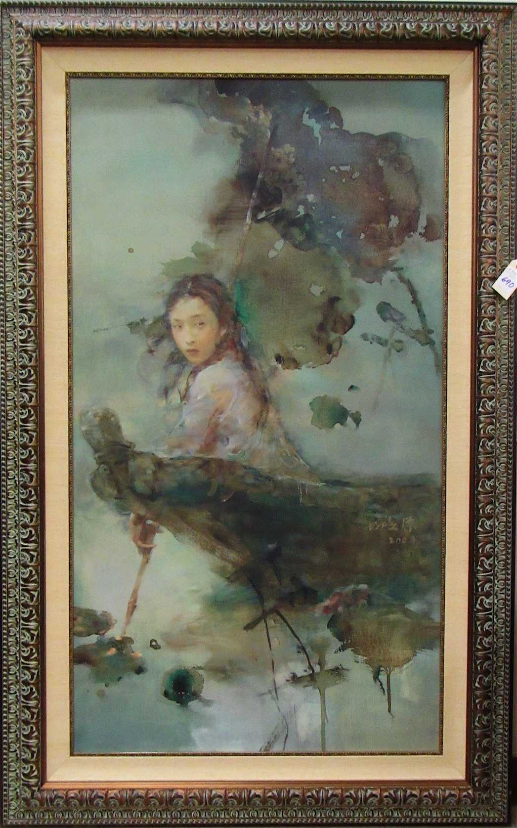 Appraisal: HU JUN DI CHINESE B ORIGINAL SERIGRAPH The Chase x