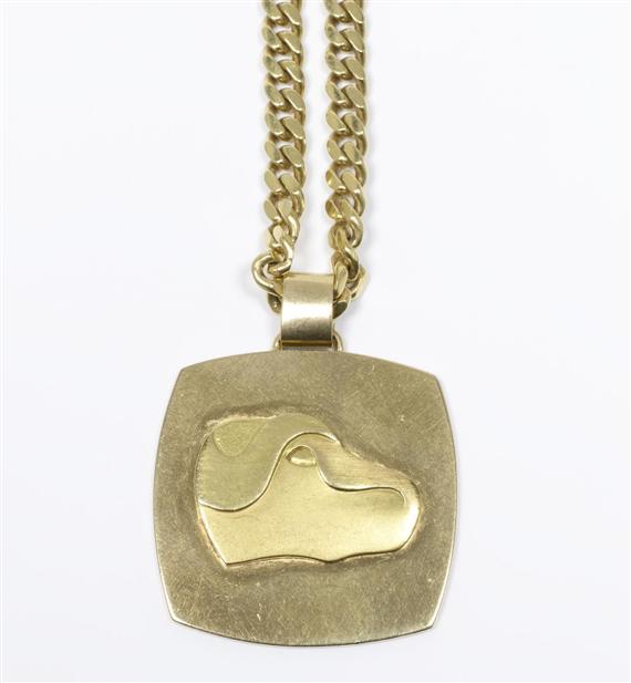 Appraisal: GOLD PENDANT G BELIN WITH CHAIN Yellow gold g Casual