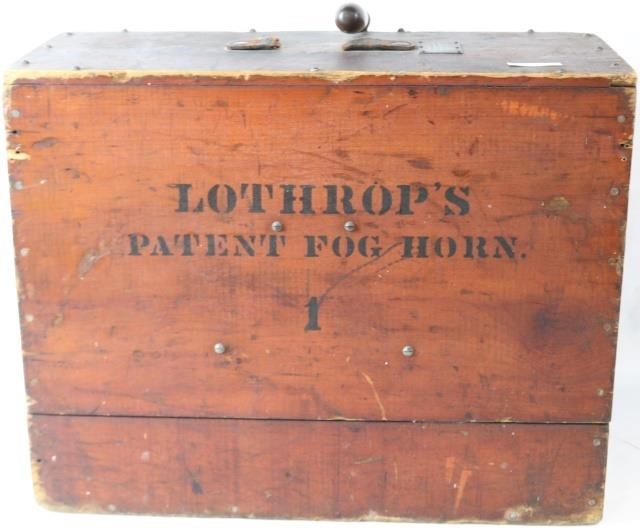 Appraisal: LOTHROP'S PATENT FOG HORN CA HAS ORIGINALLABEL L D LOTHROP