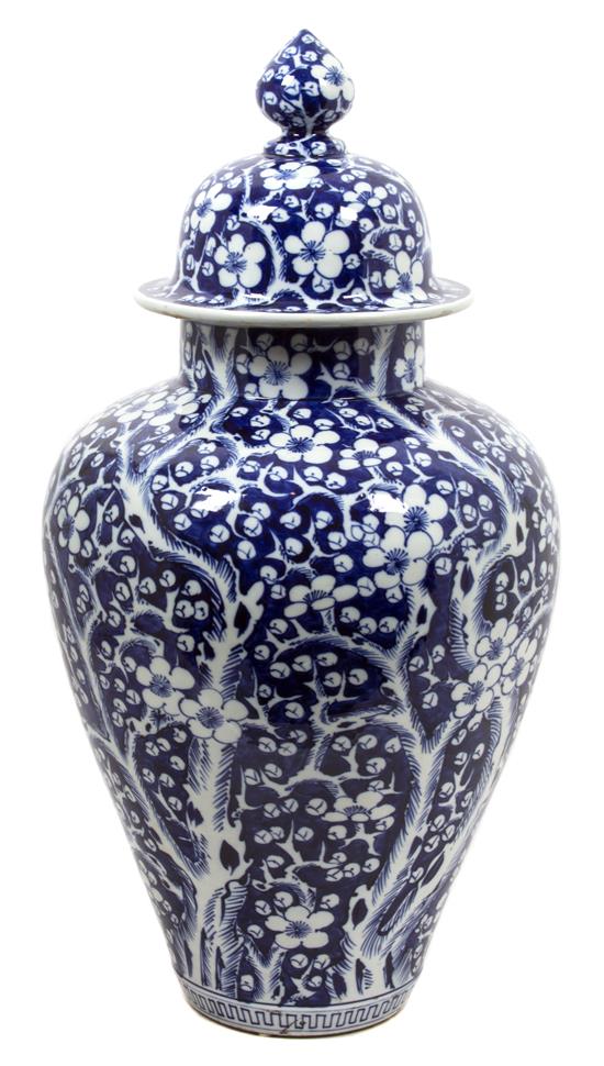 Appraisal: Sale Lot A Chinese Blue and White Covered Urn th