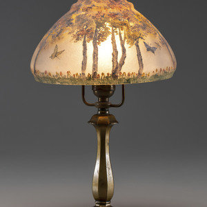 Appraisal: Pairpoint American Early th Century Reverse-Painted Boudoir Table Lamp painted