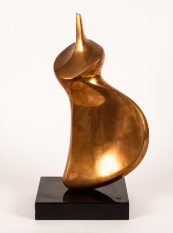 Appraisal: John Houseman Rondel bronze English Contemporary polished bronze abstract form