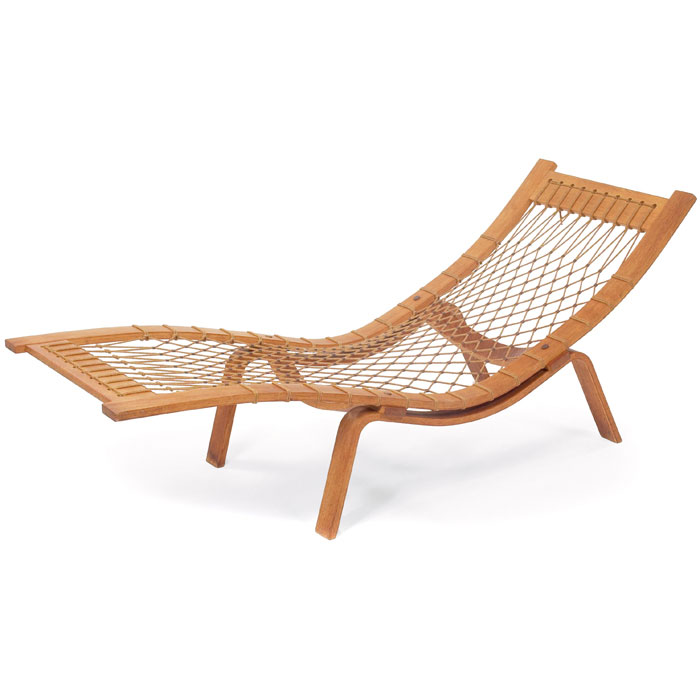 Appraisal: Hans Wegner chaise by Getama c oak frame with original