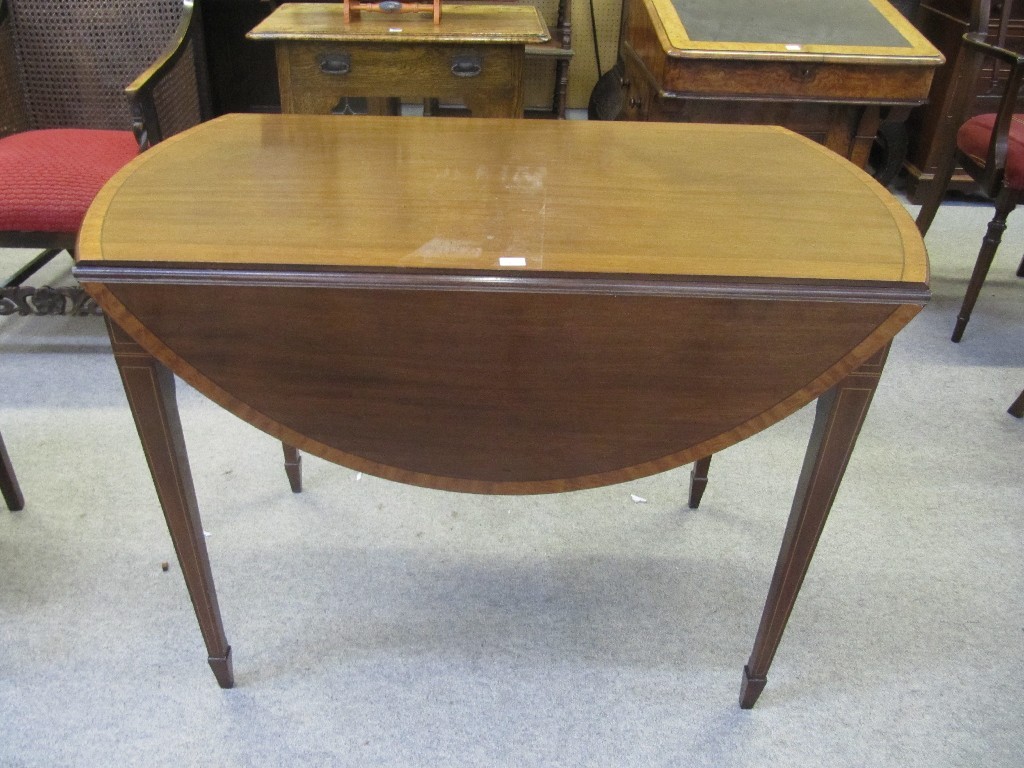 Appraisal: Georgian mahogany inlaid Pembroke table