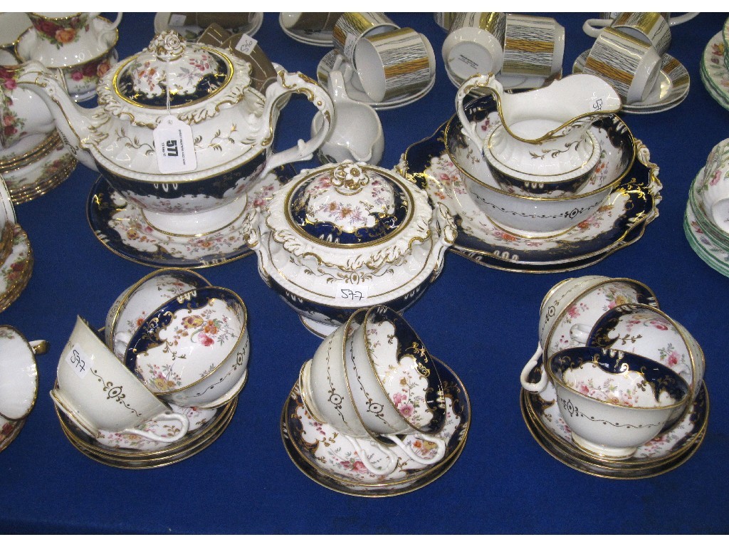 Appraisal: Victorian teaset with transfer print and handpainted decoration to include