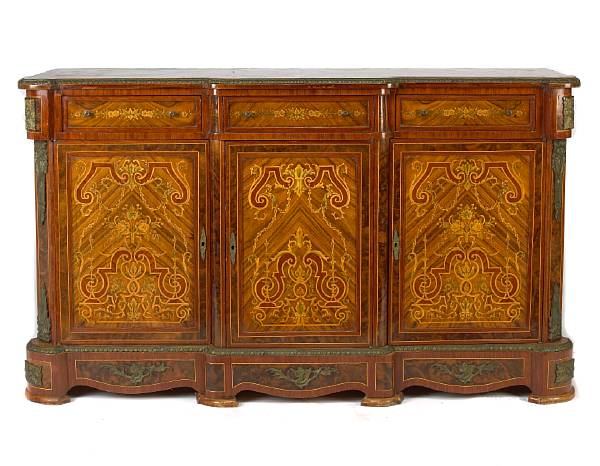 Appraisal: A Neoclassical style marquetry inlaid mahogany dining room suite comprising