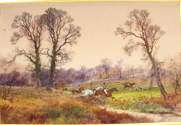 Appraisal: Arthur Willett - Pair of watercolours of hunting scenes each