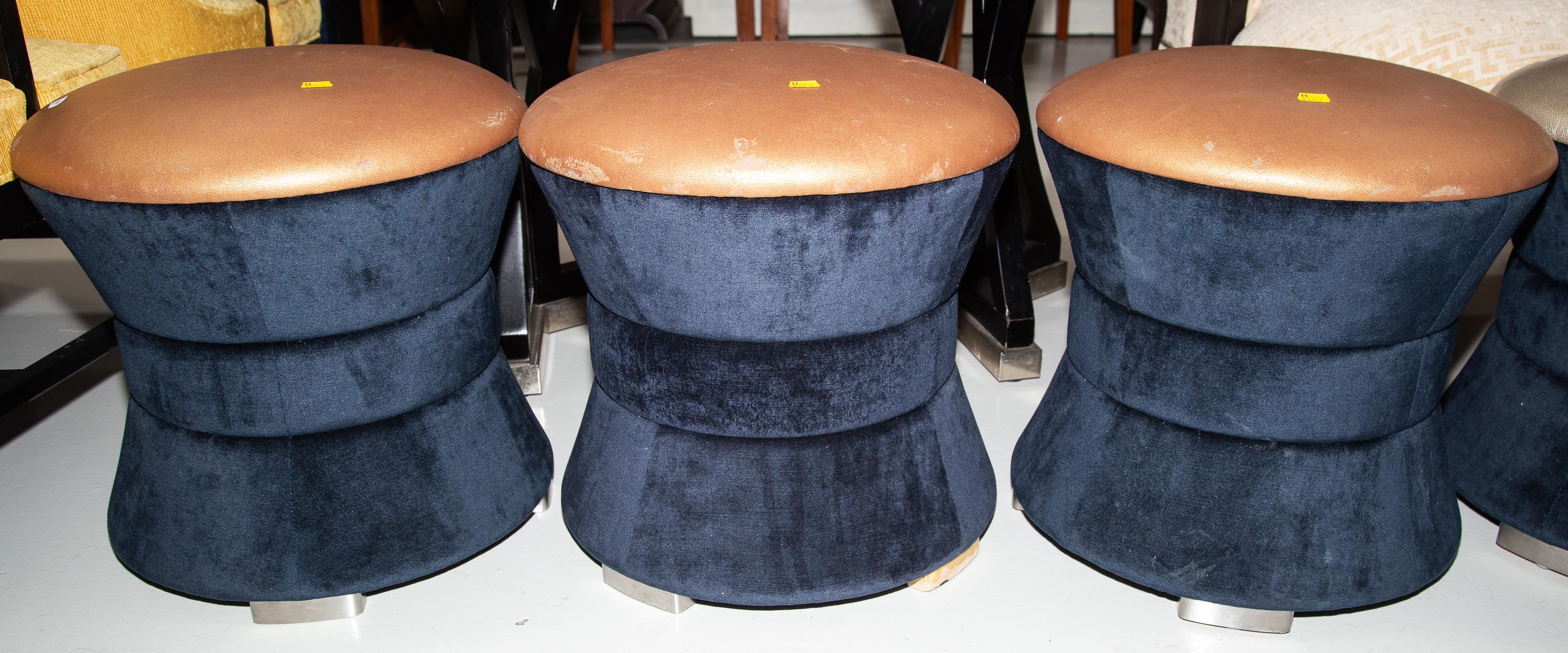 Appraisal: FOUR MODERN MUSHROOM SHAPED STOOLS