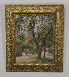 Appraisal: Therese Darche O c of Impressionistic park scene Therese Darche