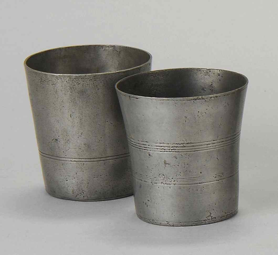 Appraisal: TWO ANTIQUE AMERICAN PEWTER BEAKERS th CenturyOne by Thomas Boardman