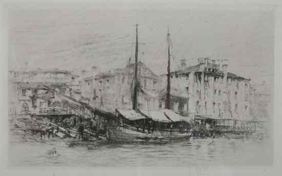 Appraisal: WILLIAM WALCOT British - PORT SCENE signed in pencil lower