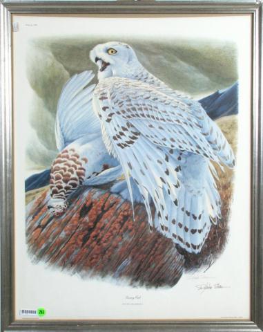 Appraisal: Richard Sloan lithograph of Snowy Owl artist signed lower right