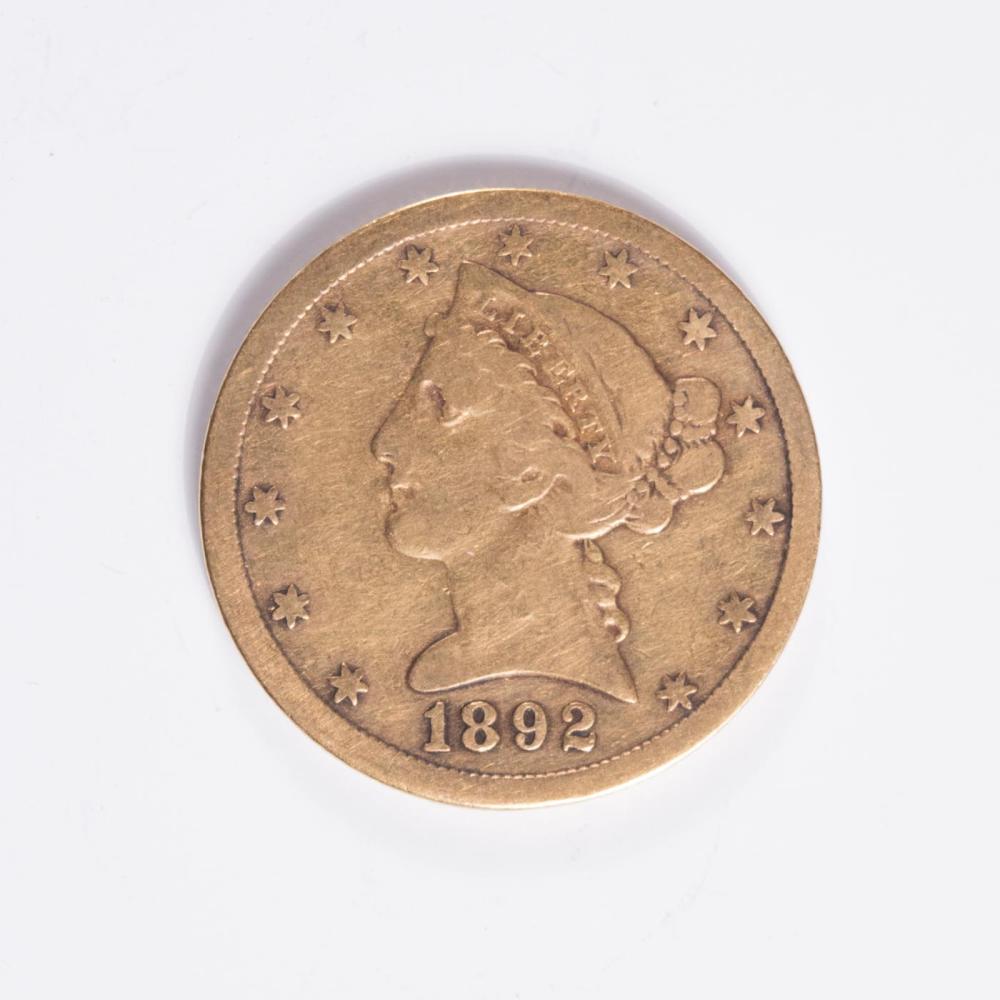 Appraisal: U S FIVE DOLLAR GOLD COIN Liberty head variety type