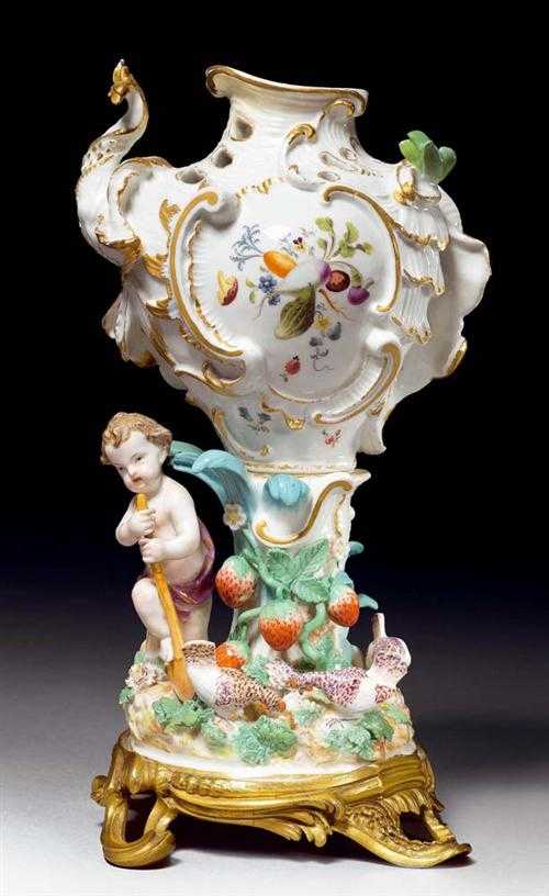 Appraisal: POT POURRI 'THE SEASONS' Meissen circa Mounted on a gilt