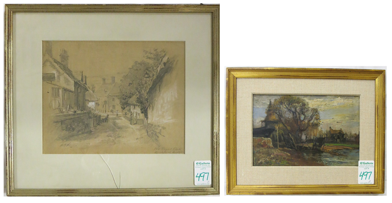 Appraisal: TWO FRAMED WORKS BY H MITTON WILSON - Northampton the