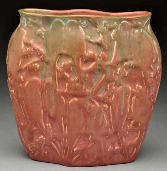 Appraisal: Muncie Pottery Love Bird Vase Gray to pink matte glaze