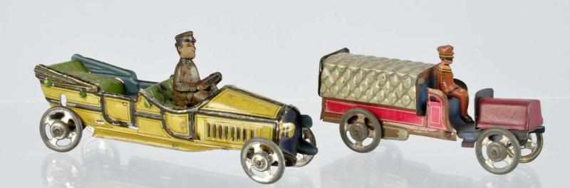 Appraisal: Lot of Tin Litho Vehicle Penny Toys German Includes one