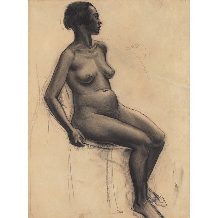 Appraisal: John Steuart Curry American - Female Nude - Seated c