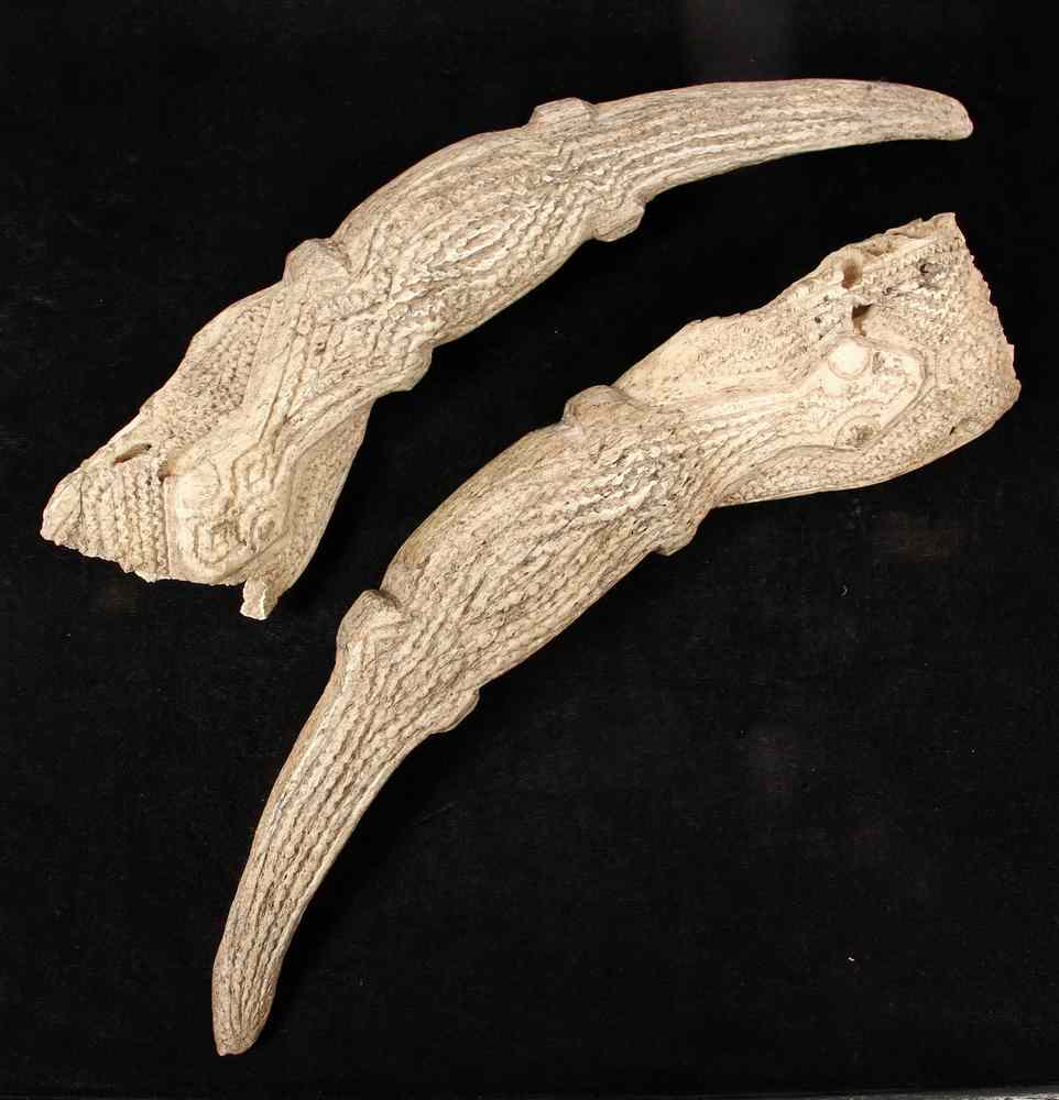 Appraisal: SOUTH PACIFIC CARVED TUSKS - Pair of Early Papua New