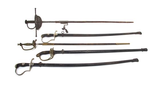 Appraisal: Sale Lot A Group of Five German Swords comprising two