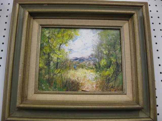 Appraisal: L Kouges Oil Spring Landscapefigures on board image area ''