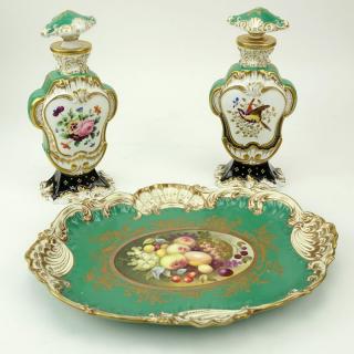 Appraisal: Grouping of Three th Century French Art Nouveau Style Porcelain