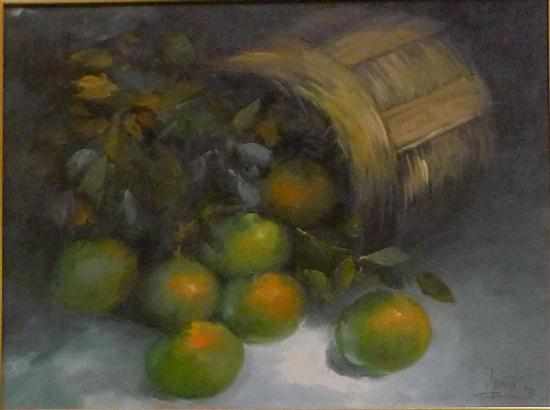 Appraisal: ARTIST UNKNOWN FRUIT IN A BASKET OIL ON CANVAS