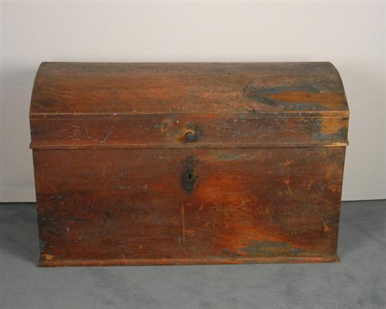 Appraisal: A L th E th C Pine Dome-top Dower Chest