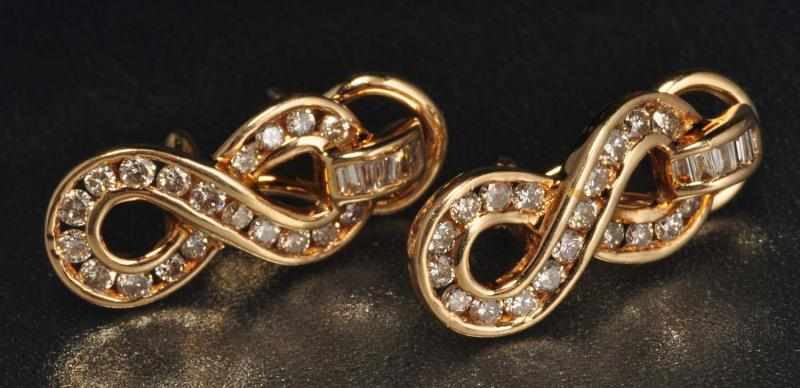 Appraisal: Pair of K Y Gold Diamond Earrings Description Diamonds ctw