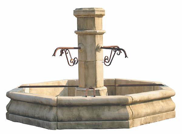 Appraisal: A Baroque style iron and Vicenza stone fountain and surround