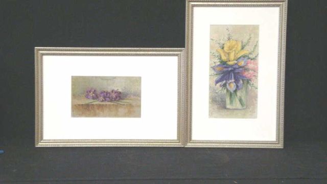 Appraisal: DREW George W Two O B of Flowers One signed