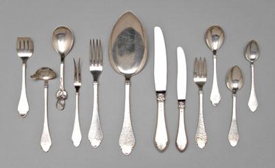 Appraisal: Set of Danish silver flatware one piece with hammered finish