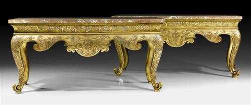 Appraisal: PAIR OF IMPORTANT CONSOLES late George II England th century