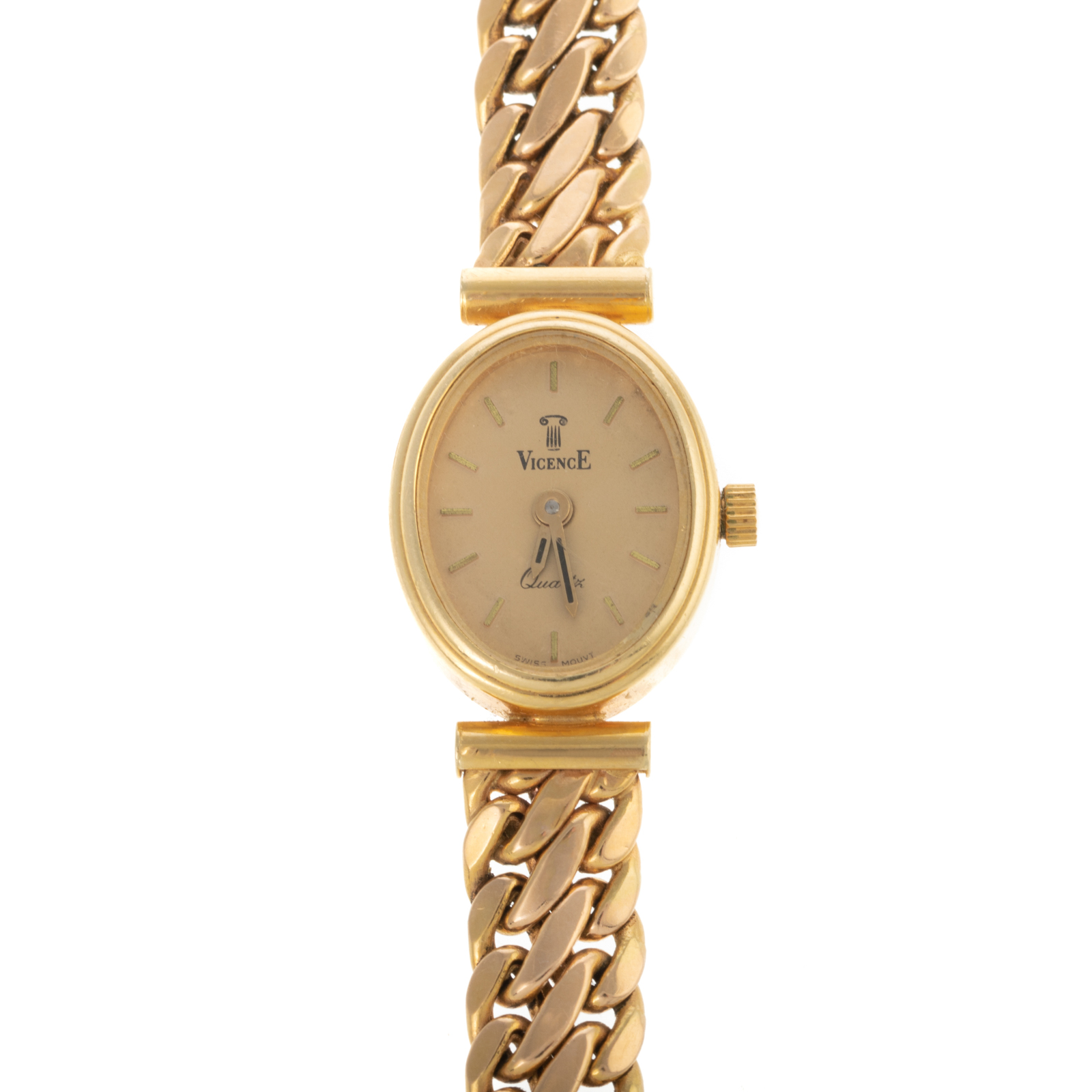 Appraisal: A K YELLOW GOLD VICENCE WRIST WATCH K yellow gold